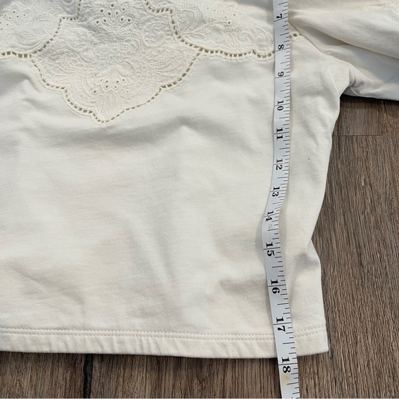 Express Embroidered Square Neck Puff Sleeve Top Women’s Small Ivory Cottagecore - Picture 10 of 11